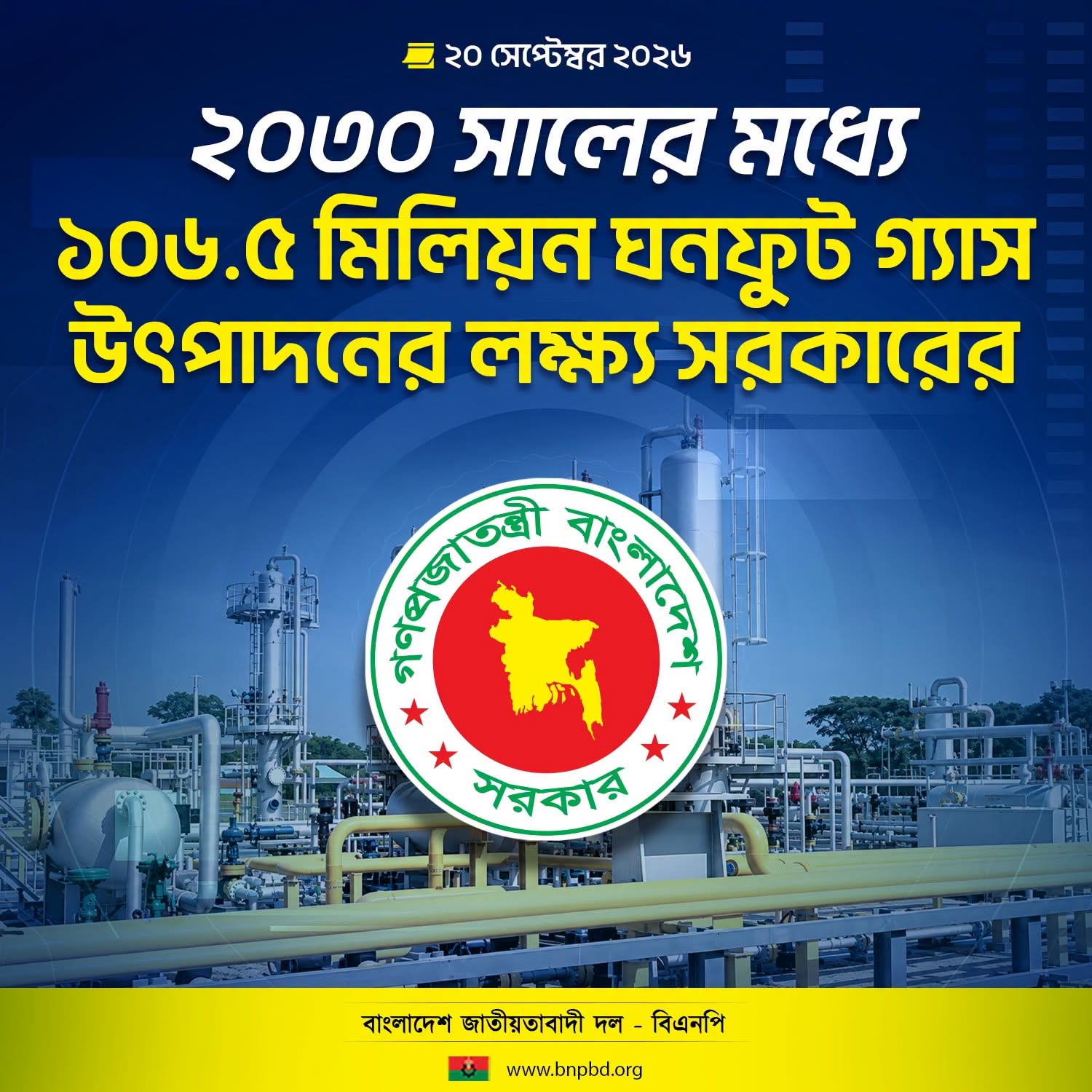 ২০৩৫ সালের মধ্যে ২৩৫ মিলিয়ন ঘনফুট গ্যাস সরবরাহের লক্ষ্যমাত্রা বিজিএফসিএল