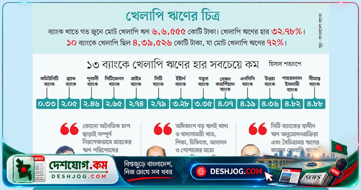 বাংলাদেশে ১৩টি ব্যাংকেই খেলাপি ঋণ ৫% এর নিচে: শীর্ষ ৫ ব্যাংকের বিস্তারিত অবস্থান ও মুনাফার গল্প