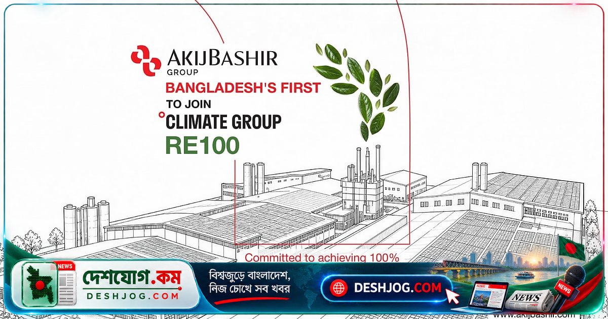 বিশ্বের ৪০০টিরও বেশি প্রতিষ্ঠানের মধ্যে বাংলাদেশের প্রথম হিসেবে আরই১০০ উদ্যোগে যোগ দিল আকিজবশির গ্রুপ