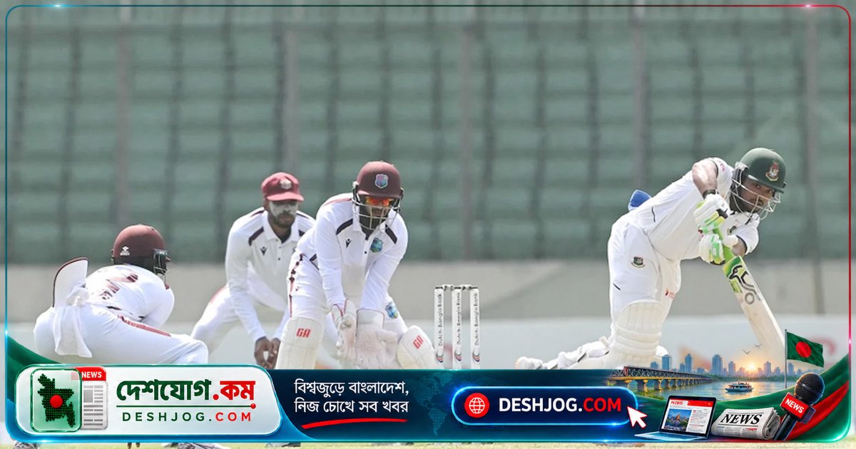 মিরপুরে ওয়েস্ট ইন্ডিজের বিপক্ষে টেস্টে বাংলাদেশ ১৭৭ রানে চা বিরতি নেয়, সাদমান ও তাওহিদ অপরাজিত