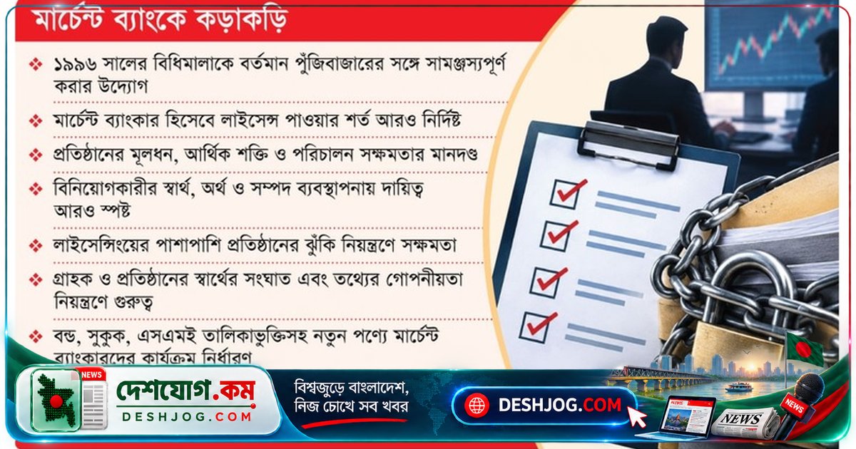 বিএসইসি হালনাগাদ করছে মার্চেন্ট ব্যাংকারদের ৩০ বছরের পুরোনো বিধিমালা: নতুন নিয়ন্ত্রণ কাঠামোতে ঝুঁকি ও দায়িত্বের সুস্পষ্টতা
