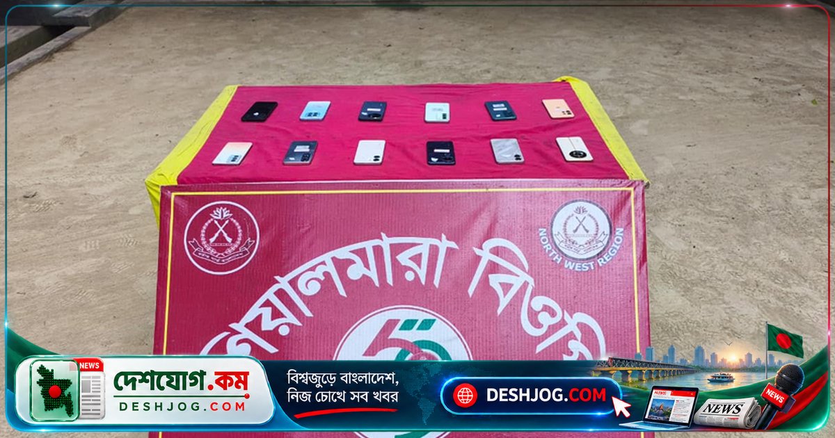 চাঁপাইনবাবগঞ্জ সীমান্তে ভারতীয় চোরাই মোবাইল ১২টি জব্দ, ৩ লাখ টাকার মূল্য