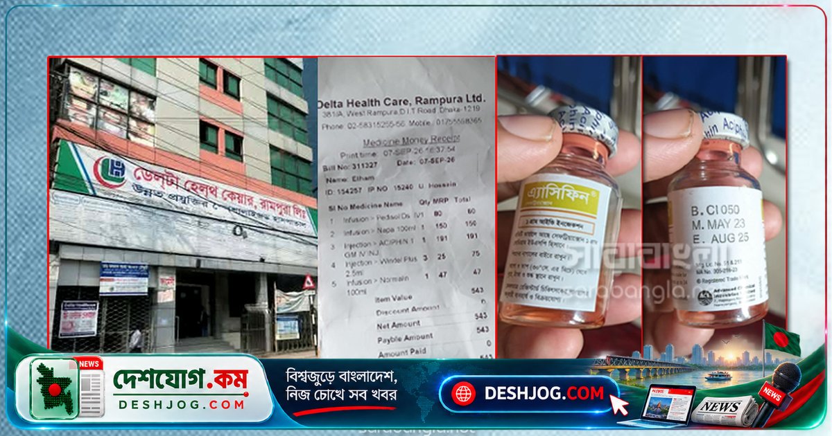 ডেল্টা হেলথ কেয়ার হাসপাতালে মেয়াদোত্তীর্ণ ওষুধ দিয়ে ডেঙ্গু শিশুকে চিকিৎসা: অভিভাবকদের প্রতিবাদে হাসপাতালের নিরাপত্তা প্রশ্নে আলোড়ন