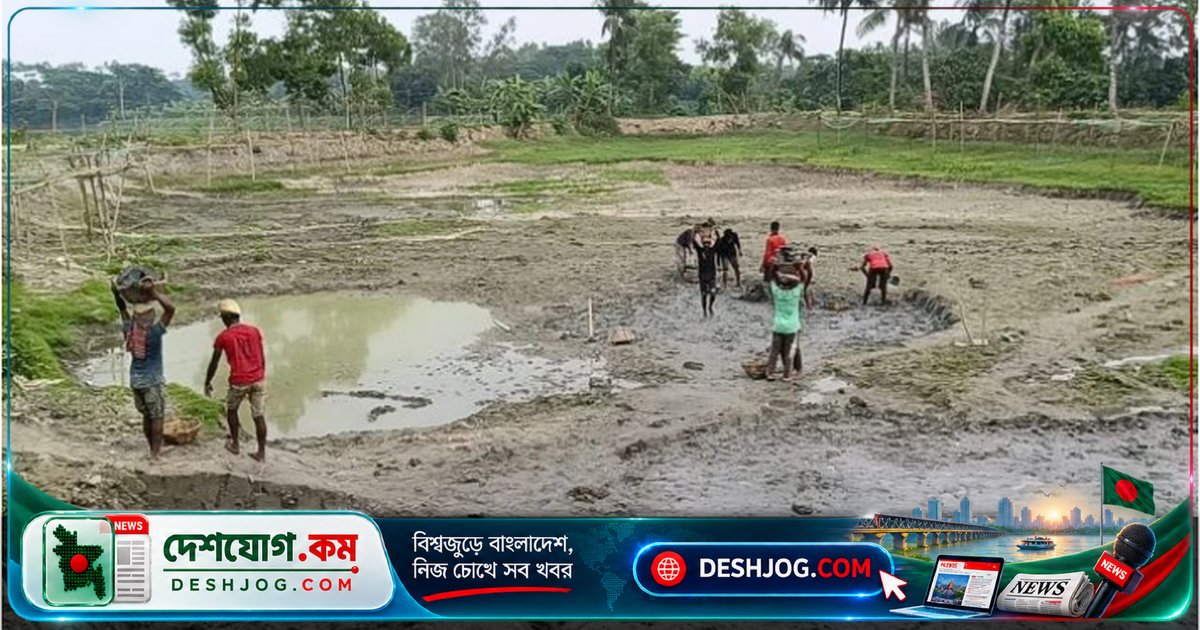 ফেনীর ফরহাদ নগরে বন্দুকধারী দখলদার সরকারি দিঘি ও জলাশয় থেকে মাটি-মাছ লুট করছেন