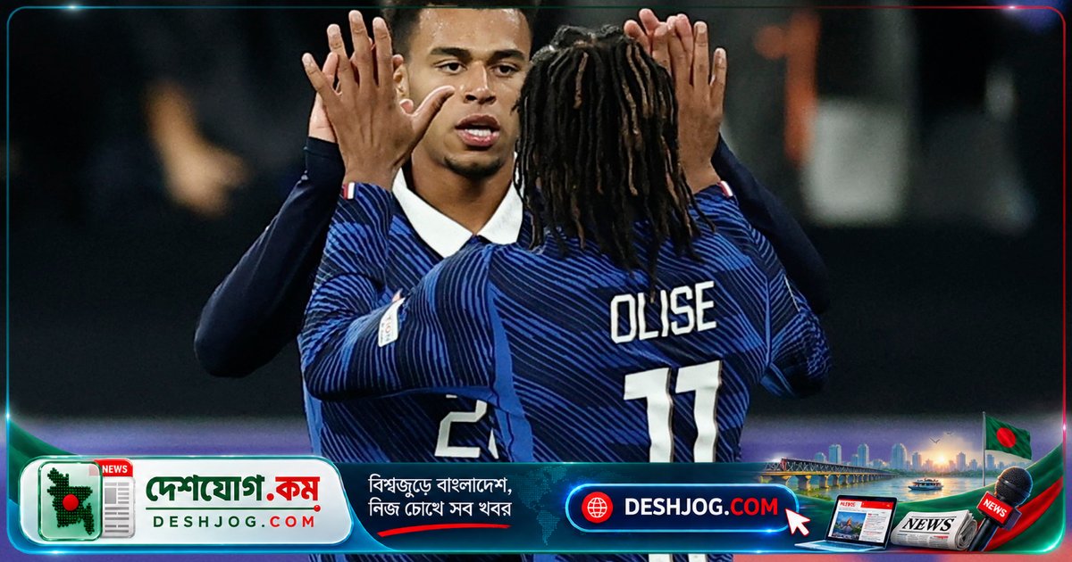 ফ্রান্সের বেঞ্চ থেকে তিনজন খেলোয়াড়ের হাত ধরে বেলজিয়ামকে ৪-১ পরাজিত করে নিশ্চিত করে নেশনস লীগের শীর্ষ স্থান