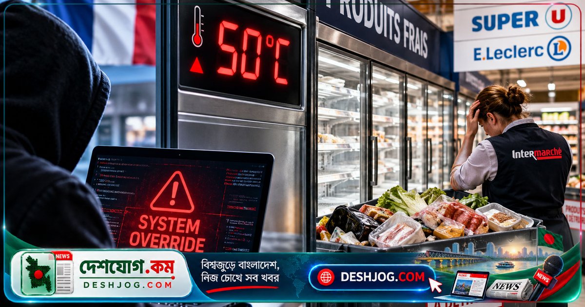 ফ্রান্সের সুপারমার্কেটে সাইবার হামলায় ফ্রিজে ৫০ ডিগ্রি তাপে বিপুল খাবার নষ্ট, অগ্নিকাণ্ডের ঘটনা