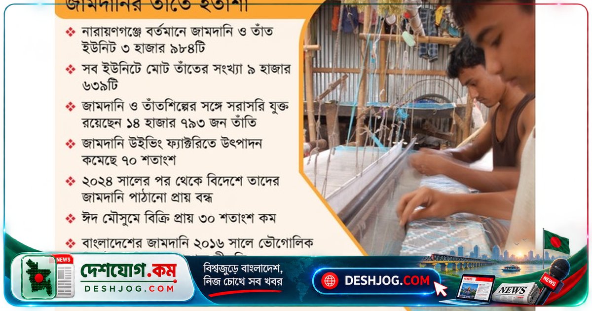 জিআই স্বীকৃতি পেলেও জামদানি শিল্পের সংকট: নারায়ণগঞ্জের তাঁতিরা কীভাবে বাঁচছে?