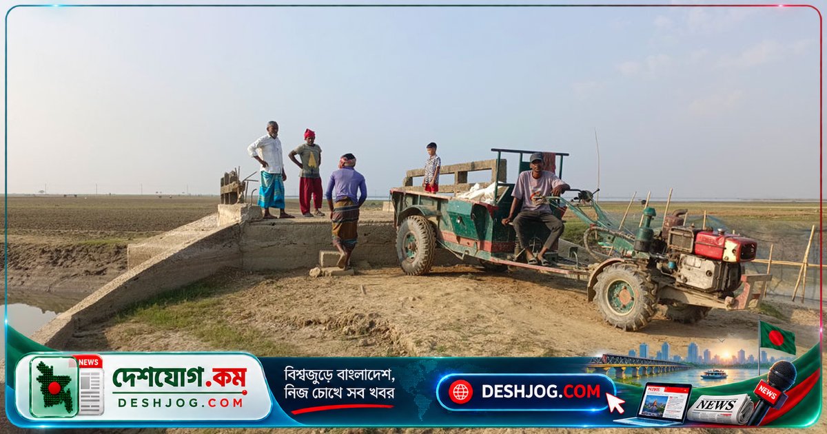বর্ষা মৌসুমে ব্রিজের গর্তে পড়েছেন হাওরের কৃষকদের জীবন-সংগ্রাম