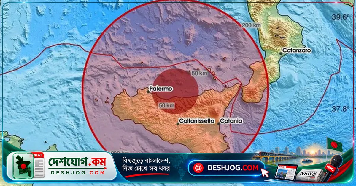 সিসিলি দ্বীপে ১২টি ভূমিকম্পে সুনামি সতর্কতা: ইতালির উপকূলে তীব্র আতঙ্ক