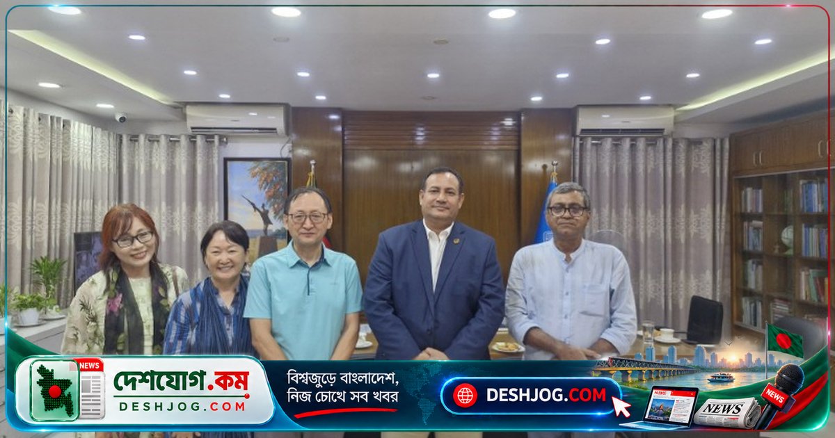 জাবি উপাচার্য দক্ষিণ কোরিয়া বিশ্ববিদ্যালয়ের প্রতিনিধিদলকে স্বাগত জানান শিক্ষা-গবেষণা সহযোগিতার আলোচনায়