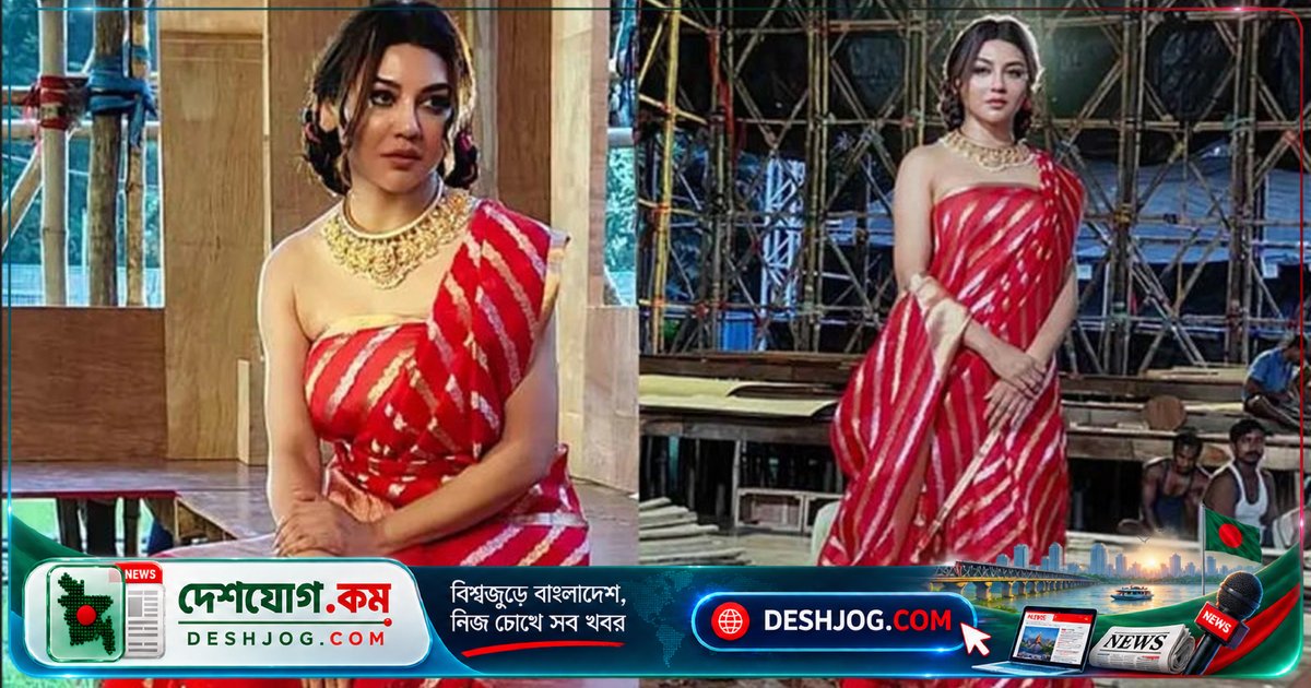 দুর্গাপূজার রাজকীয় সাজে জয়া আহসানের লাল বেনারসি: ভক্তদের মুগ্ধ করে ভাইরাল ছবি