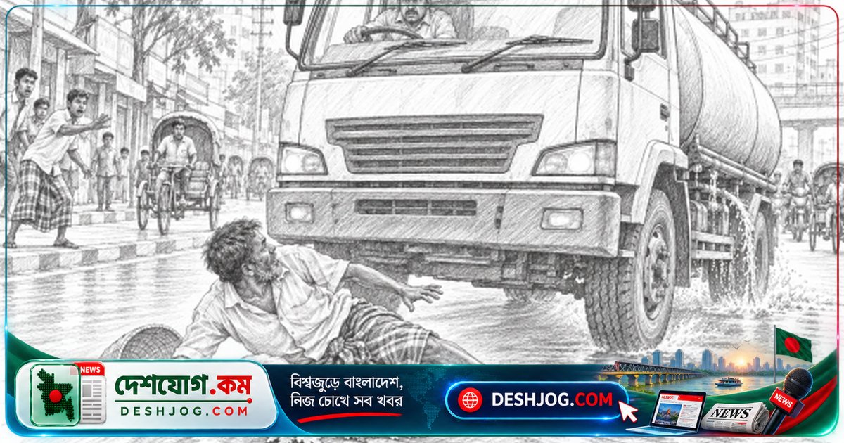 মাগুরার বাইপাসে পানি বহনকারী গাড়ির চাকায় পিষে মারা যান কৃষক বাসারুল মোল্লা