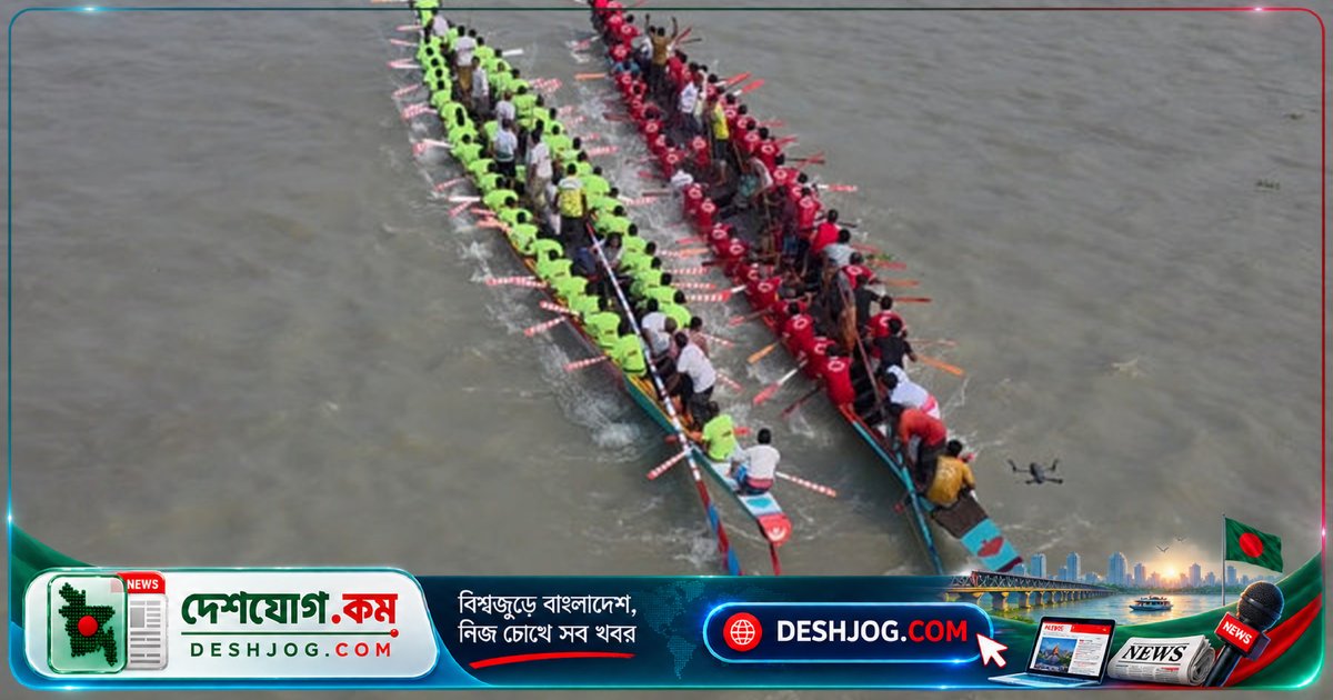 মানিকগঞ্জের কালীগঙ্গা নদীতে ঐতিহ্যবাহী নৌকা বাইচে জমজমাট উৎসব