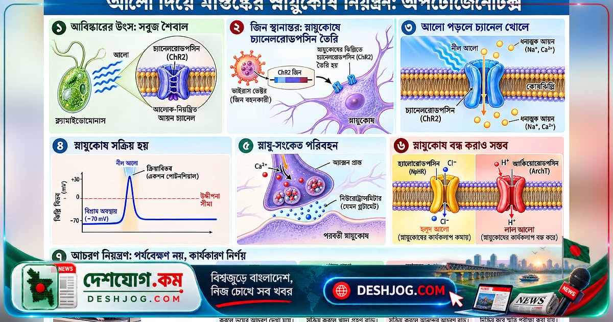মস্তিষ্কের রহস্য উন্মোচন: সবুজ শৈবাল থেকে শুরু করে আলোর মাধ্যমে স্নায়ুকোষ নিয়ন্ত্রণের নোবেল বিজয়ী আবিষ্কার
