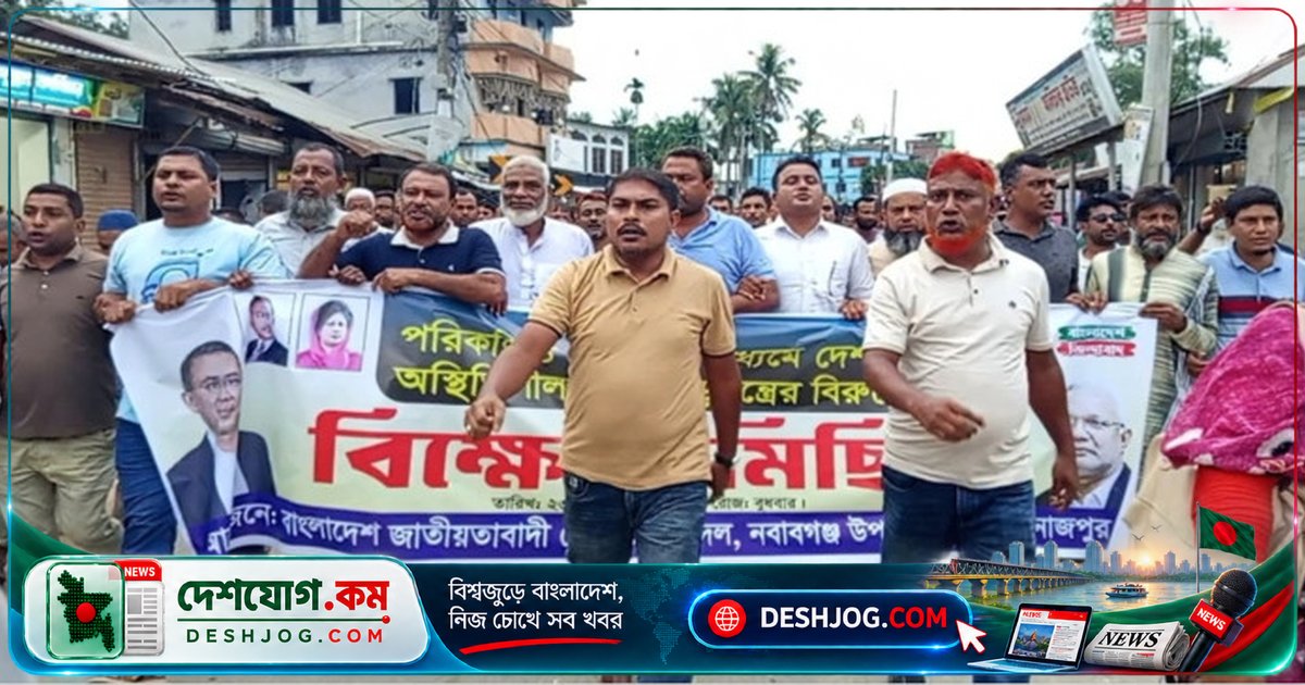 নবাবগঞ্জে সেচ্ছাসেবক দলের মিছিলে সন্ত্রাস প্রতিরোধের আহ্বান: বিক্ষোভে অংশ নেন বিএনপি-ছাত্রদল নেতৃবৃন্দ