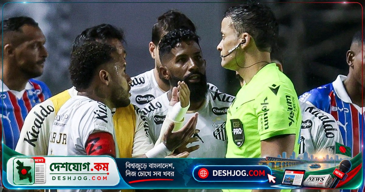 ব্রাজিলের সিরি এ’র সান্টোসের নেইমারকে মৌখিক আচরণে লঙ্ঘনের জন্য দুই ম্যাচের নিষেধাজ্ঞা