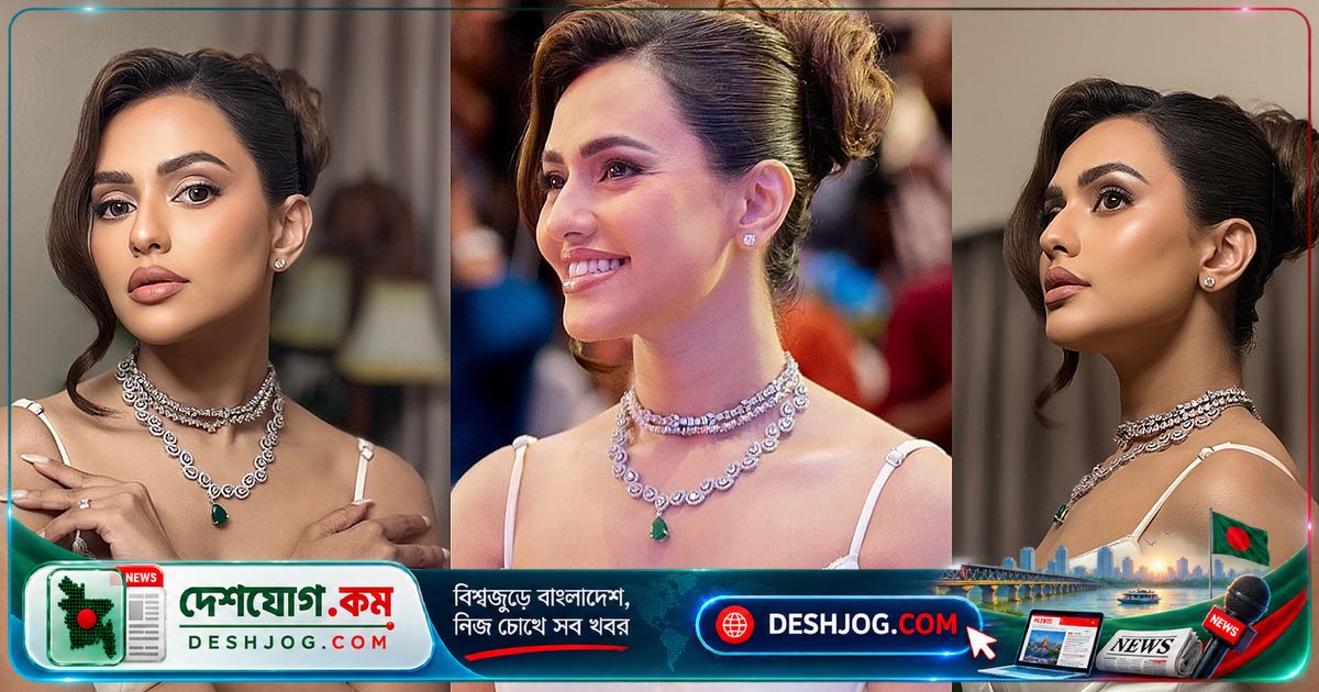 স্টেপ ব্র্যান্ডের মুখে হলিউডের ক্লাসিক স্টাইলে সাজলেন নুসরাত ফারিয়া