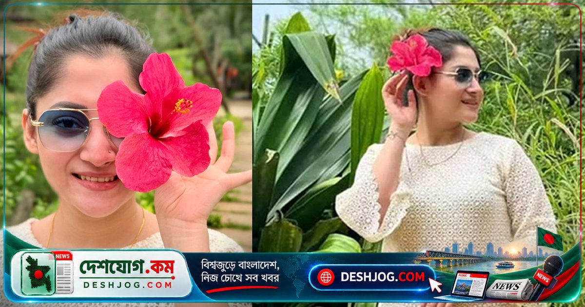 লাল জবা ফুলের মায়াবী সাজে পূজা চেরির নতুন চেহারা প্রশংসা ভক্তদের