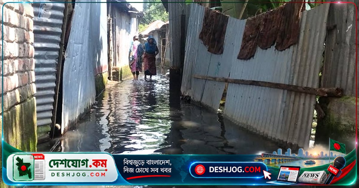 রাজবাড়ীর বিন্দুপাড়ায় জলাবদ্ধতায় পানিবন্দি অর্ধশত পরিবার, ভোগান্তিতে স্থানীয়রা