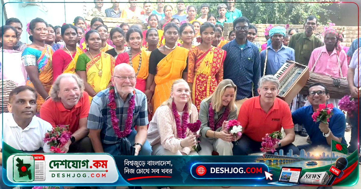 রাজশাহীর সাঁওতাল শিশুদের মাতৃভাষায় শিক্ষা দেখে মুগ্ধ নরওয়ের মেয়রদল