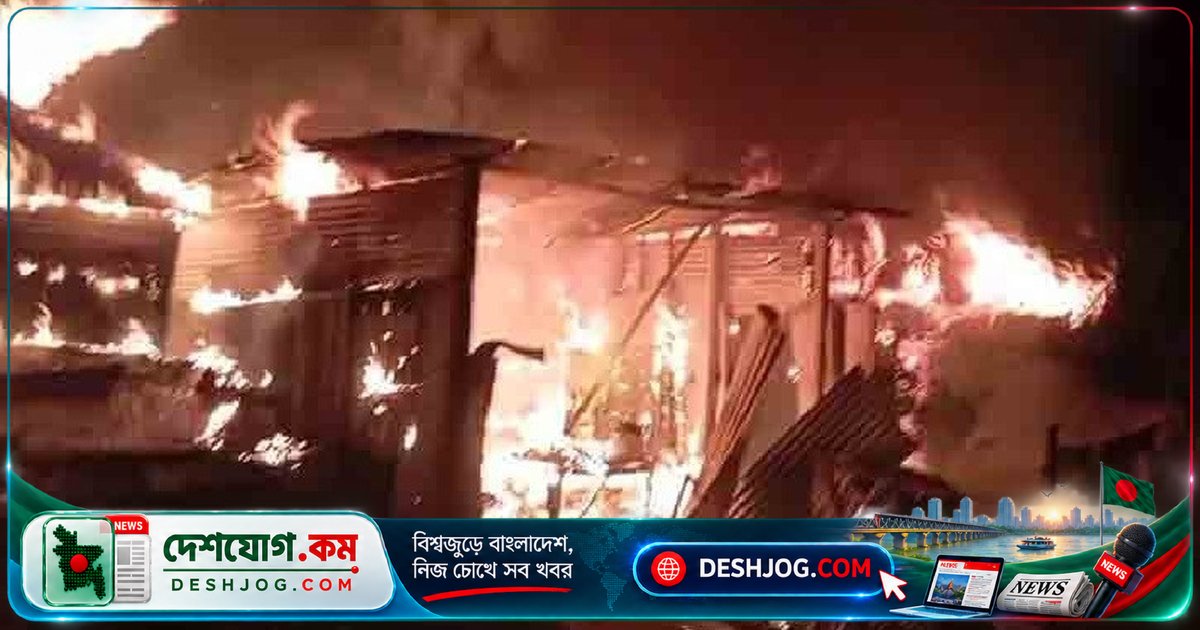 শেরপুরে ভয়াবহ অগ্নিকাণ্ডে চার পরিবারের বাড়ি পুড়ে ২০ লাখ টাকার ক্ষতি