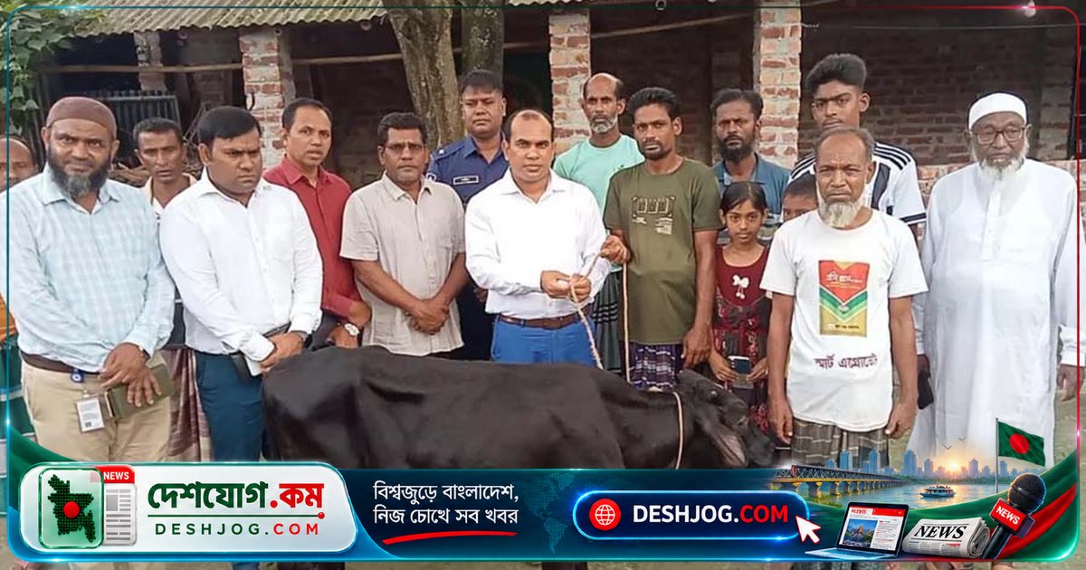 শিবগঞ্জে প্রতিমন্ত্রীর গাড়ি দুর্ঘটনায় মৃত্যুবরণকারী ফিরোজার পরিবার পায় উপজেলা প্রশাসনের সহায়তা: গাভী প্রদান