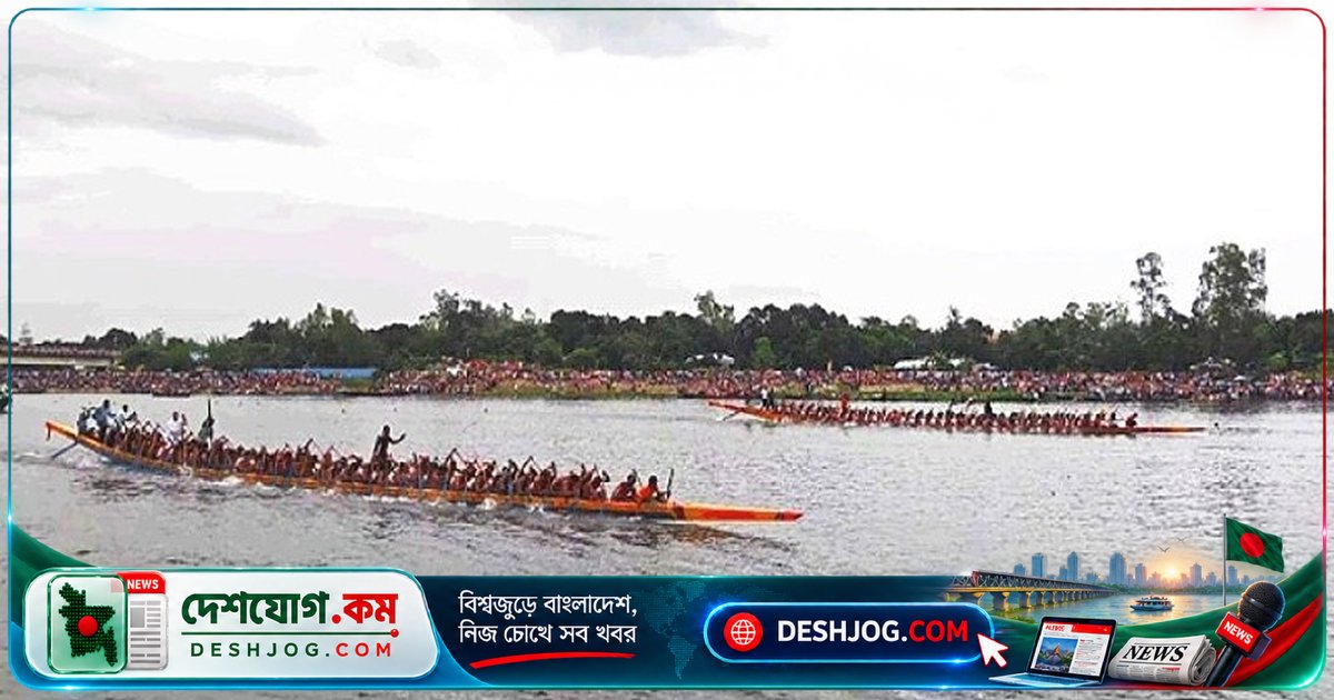 সিরাজগঞ্জের করতোয়া নদীতে ঐতিহ্যবাহী নৌকা বাইচে জড়ো হাজারো দর্শক, তিন দিনব্যাপী উৎসবের ফাইনালে বিজয়ী খাদলী