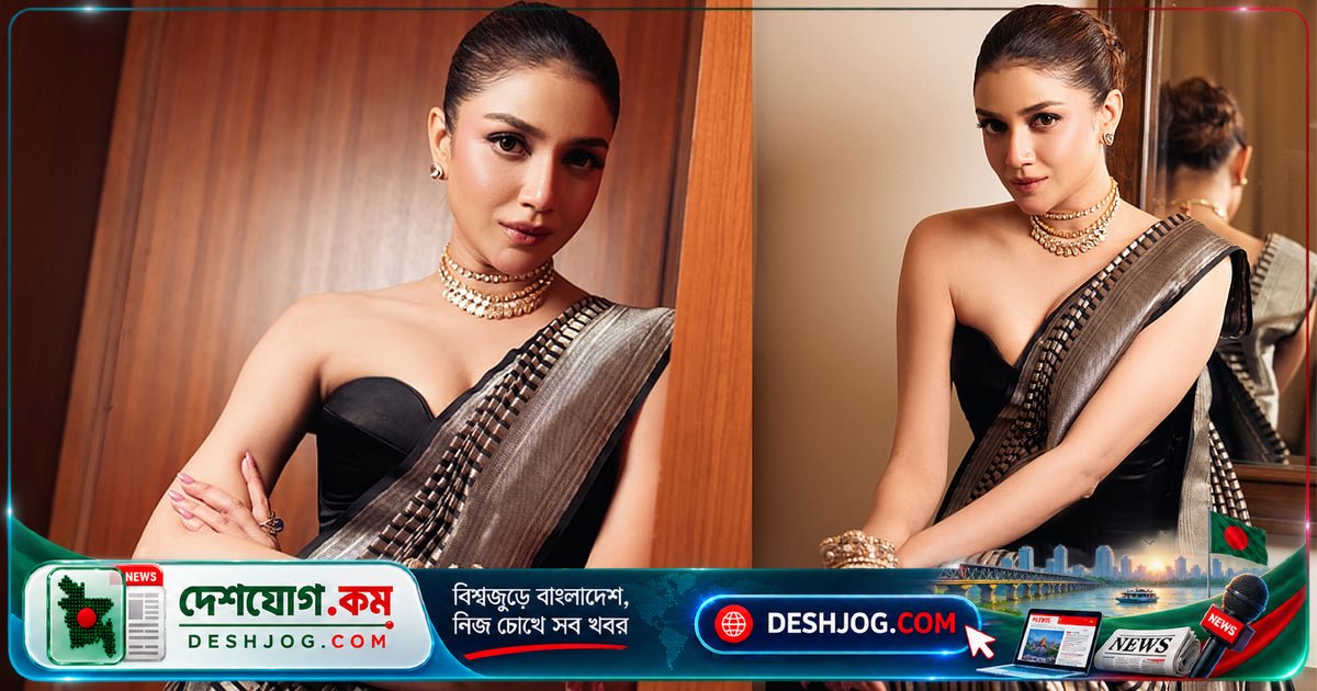 টালি সুন্দরীর কোরসেট-শাড়ি লুক: আধুনিকতা ও রাজকীয়তার মিশ্রণ