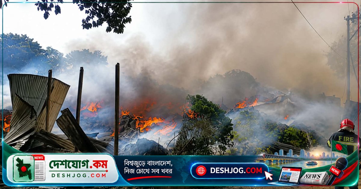 গাজীপুরের ঝুট গোডাউনে ভয়াবহ অগ্নিকাণ্ডে ১২টি গুদাম পুড়ে ছাই