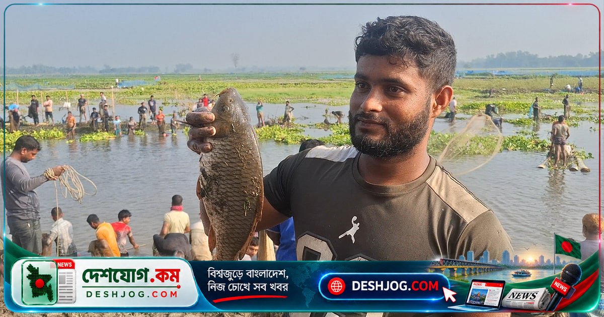 ঠাকুরগাঁওতে বাঁধের পানিতে মাছ কমলেও উৎসবের আনন্দে কমতি নেই